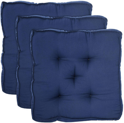 AlertEra Industries Chairpad Microfibre Solid Chair Pad Pack of 3(Blue)