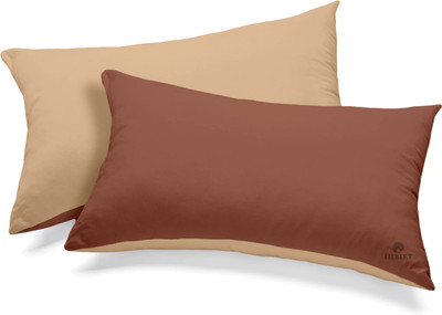 Filbert Microfibre Solid Sleeping Pillow Pack of 2(Beige/Brown)