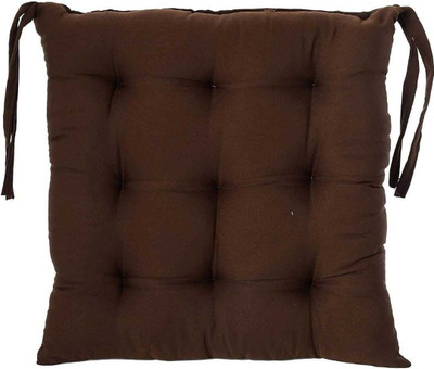Texlux Microfibre Solid Chair Pad Pack of 1(Brown)