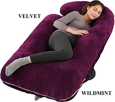 WILD MINT J Microfibre Solid Pregnancy Pillow Pack of 1(Wine)