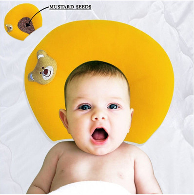 BabeDesk Foam Solid Baby Pillow Pack of 1(Yellow)