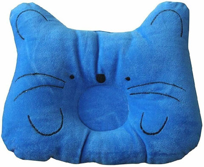 Little Bloom Polyester Fibre Animals Sleeping Pillow Pack of 1(Blue)
