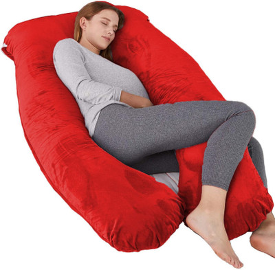 Mom's Moon Luxury Microfibre Solid Pregnancy Pillow Pack of 1(Dark Blue)
