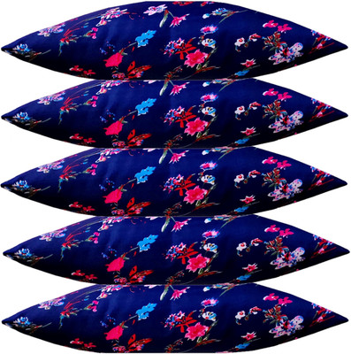 Swikon star Microfibre Floral Sleeping Pillow Pack of 5(Blue)