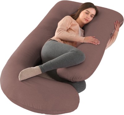 HANS Microfibre Solid Pregnancy Pillow Pack of 1(Brown)