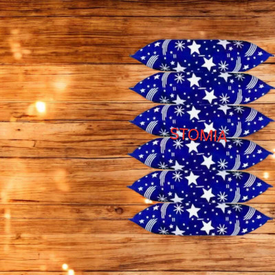 STOMIA Microfibre Sleeping Pillow Pack of 6 Geometric STOMIA(Blue)