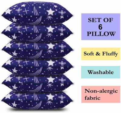GUNVAR INDIA PRIVATE LIMITED LUXURY Polyester Fibre Abstract Sleeping Pillow Pack of 6(Blue)