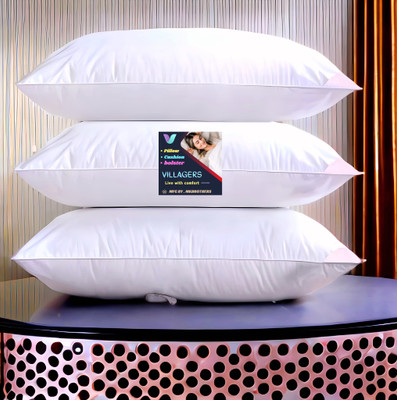 Tecsun LUXURY Polyester Fibre Abstract Sleeping Pillow Pack of 3(White)