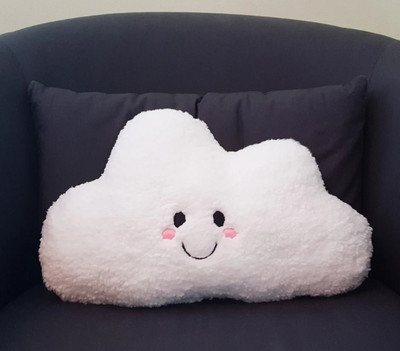 Catchyx Cart Microfibre Smiley Cushion Pack of 1(White)
