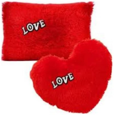 MGT CREATION Cotton Solid Cushion Pack of 2(Red)