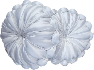 RACCOON Decorative Touch Microfibre Solid Cushion Pack of 2(White)