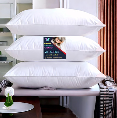 NKSNIMYSTORE LUXURY Cotton Solid Sleeping Pillow Pack of 3(White)