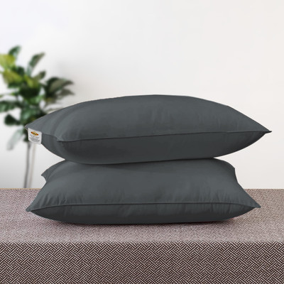 ADBENI HOME Microfibre Solid Sleeping Pillow Pack of 2(Grey)
