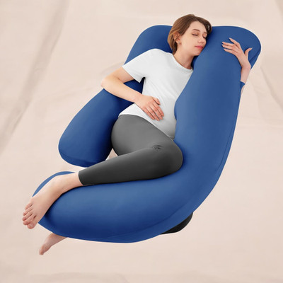 THUKRAN Microfibre Solid Pregnancy Pillow Pack of 1(Blue)