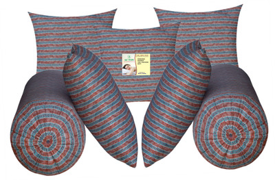 ACTOS Microfibre Bolster Pack of 7 Floral 5 Cushion And 2(Pink7)