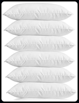 JAYOG ENTERPRISE Sleeping Pillow Set Of 6 Microfibre Solid Sleeping Pillow Pack of 6(White)