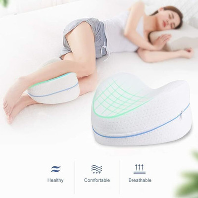 KGBTREADS Memory Foam Solid Sleeping Pillow Pack of 1(White)