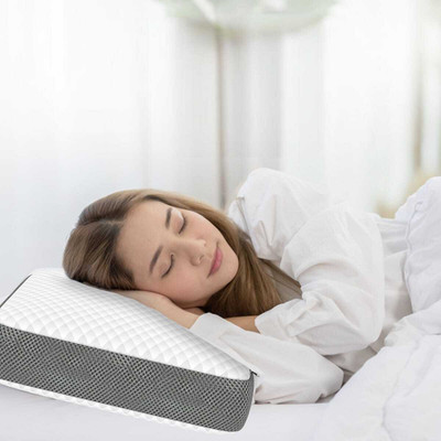 araami Queen Memory Foam Solid, Polka Sleeping Pillow Memory Foam Geometric Sleeping Pillow Pack of 1(Grey)