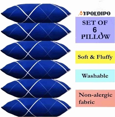 YPOLOIPO Polyester Fibre Nature Sleeping Pillow Pack of 6(Blue)