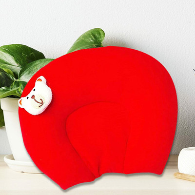 ADRIEL BRINGING JOY Foam Solid Baby Pillow Pack of 1(red mustured)