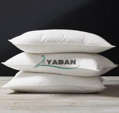 YABAN LUXURY Microfibre Abstract, Solid Sleeping Pillow Pack of 3(White)