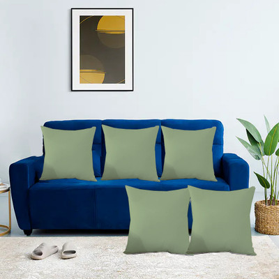 Bhumi Impex Decorative Cushion Microfibre Solid Cushion Pack of 5(sage)