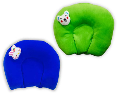 Chinmay Kids Cotton Baby Pillow Pack of 2 Toons & Characters(Blue, Green)