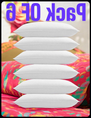 Urmila Creation Microfibre Sleeping Pillow Pack of 6 Solid White Pillow 6(White)