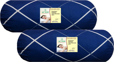 ACTOS Microfibre Geometric Bolster Pack of 2(Blue, White19)