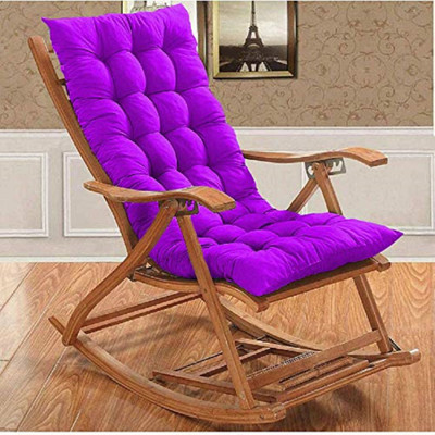 Hundur Store Microfibre Solid Chair Pad Pack of 1(Purple)