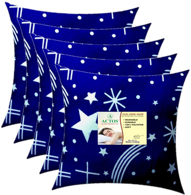 ACTOS Microfibre Abstract Cushion Pack of 5(Blue)