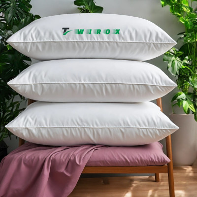 TWIROX LUXURY Polyester Fibre Abstract Sleeping Pillow Pack of 3(White)