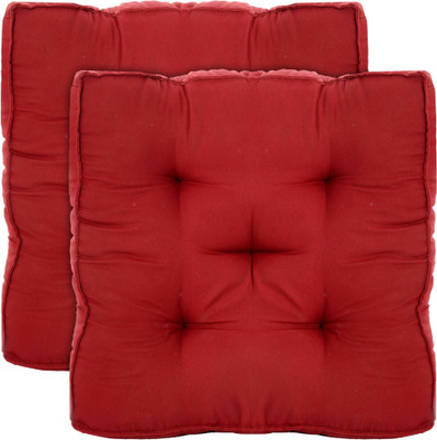 KUBER INDUSTRIES Microfibre Solid Chair Pad Pack of 2(Maroon)