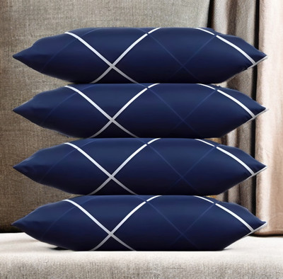 EIRINI Microfibre Sleeping Pillow Pack of 4 Solid LUXURY(Blue)