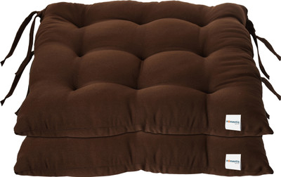 HOMESTIC by Kuber Industries Microfibre Solid Chair Pad Pack of 2(Brown)