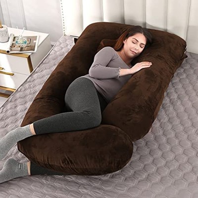 BATTOP Polyester Fibre Solid Pregnancy Pillow Pack of 1(Brown)