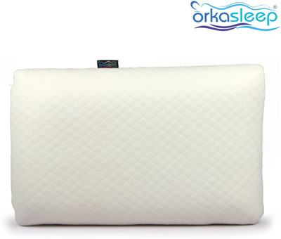 OrkaSleep Memory Foam Pillow Memory Foam Solid Sleeping Pillow Pack of 1(White)