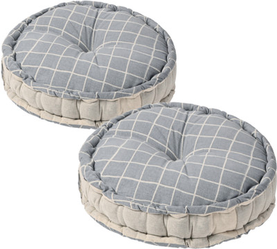 KUBER INDUSTRIES Microfibre Solid Chair Pad Pack of 2(Grey)