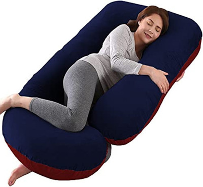 aeTHEric Microfibre Solid Pregnancy Pillow Pack of 1(Dark Blue, Maroon)