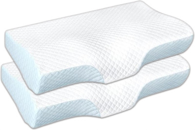 Flipkart SmartBuy Memory Foam Solid Orthopaedic Pillow Pack of 2(SKY)
