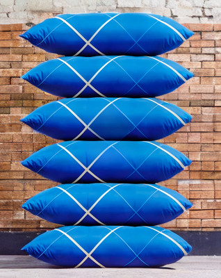 GUNVAR INDIA PRIVATE LIMITED LUXURY Polyester Fibre Solid Sleeping Pillow Pack of 6(Blue)
