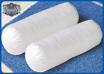 Urmila Creation Microfibre Bolster Pack of 2 Solid Round(White)