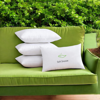 SOFT SNOOZE SOFT LUXURY Microfibre Solid Sleeping Pillow Pack of 4(White)