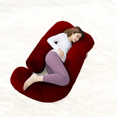 THUKRAN Polyester Fibre Solid Pregnancy Pillow Pack of 1(Maroon)