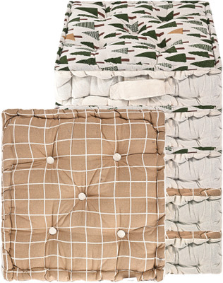 KUBER INDUSTRIES Microfibre Abstract Chair Pad Pack of 6(Brown, Green)