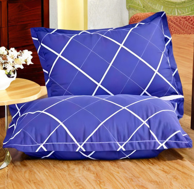 LIPONOS LUXURY Microfibre Solid Sleeping Pillow Pack of 2(Blue)