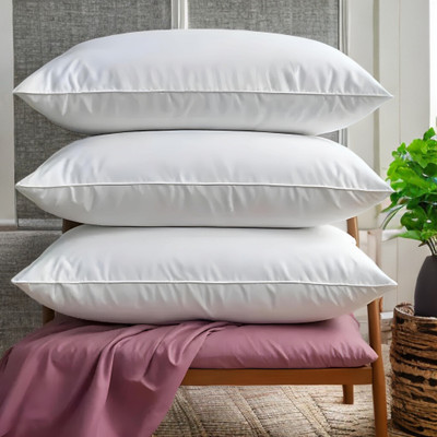 LIPONOS LUXURY Polyester Fibre Solid Sleeping Pillow Pack of 3(White)