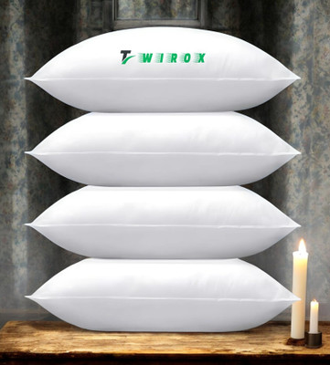 TWIROX LUXURY Cotton Solid Sleeping Pillow Pack of 4(White)