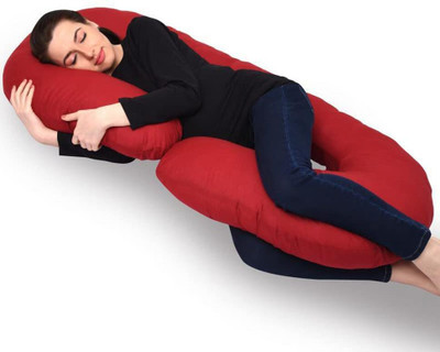 OZLY ultra soft c shaped pillow Microfibre Solid Pregnancy Pillow Pack of 1(Maroon)