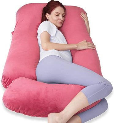 dyf ultra soft j shaped Polyester Fibre Solid Pregnancy Pillow Pack of 1(Red)